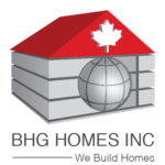 Logo of BHG Homes Inc with globe.
