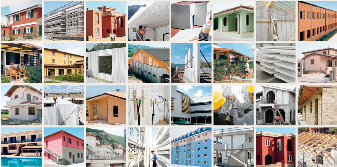 Collage of various building exteriors showcasing different architectural styles and colors.